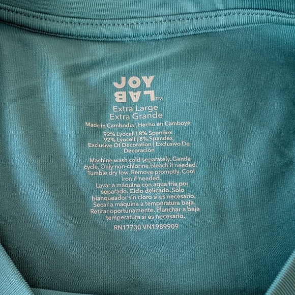 JoyLab Teal Short Sleeve Crop Top NWOT - Picture 4 of 8